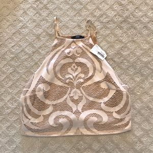 Beige & Cream Crop Top